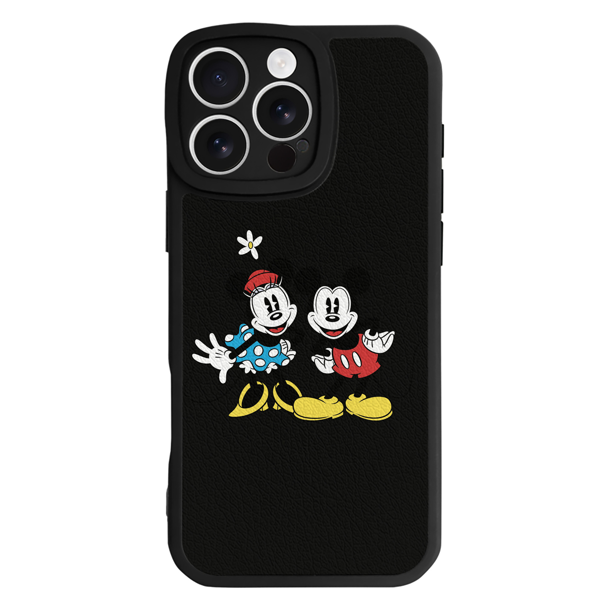 （画像用） ミッキーマウス Mickey Mouse 【iPhone 16シリーズ対応】シリコンスマホケース（レザー調） 材質：シリコン